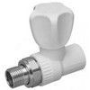 Клапан (вентиль) PP-R запорный белый Дн 20х1/2" Ру25 НР прямой для радиатора RTP (РосТурПласт) 10531