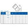 Отвод PP-H серый HT HTB Дн 50х45гр б/нап в/к Ostendorf 112120 — 2