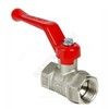 Кран шаровой латунь никель 11Б27фт1М Ду 25 Ру40 ВР рычаг красный VALFEX VF.214.NR1.100.N/P59 — 2
