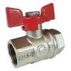 Кран шаровой латунь никель 11Б27фт1М Ду 20 Ру40 ВР полнопроходной бабочка красная VALFEX VF.217.NB1.034.PREMIUM
