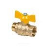 Кран шаровой латунь газ Эксперт Ду 25 Ру40 ВР/НР полнопроходной бабочка Dist 223Б, миниатюра — 7
