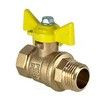 Кран шаровой латунь газ 11Б27фтМ Ду 15 Ру40 ВР/НР бабочка желтая VALFEX VF.278.LB3.012.N/P59, миниатюра — 0