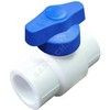 Кран шаровой PP-R белый Дн 20 полупроходной с синей ручкой VALFEX 20255020B, миниатюра — 1