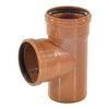 Тройник НПВХ коричневый Дн 160х110х87гр б/нап в/к Aquaviva AQVD10416R