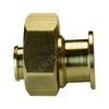 Соединитель для PE-X труб радиальный латунь Дн 20х1" под плоское уплотнение с накидной гайкой без прокладки РОС, миниатюра — 4