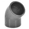 Отвод ПВХ Дн 75х45гр Ру16 серый напорный под клеевое соединение Aquaviva ELW07545, миниатюра — 3