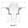 Воронка кровельная HL62 с вертикальным выпуском PP Дн 75 с листвоуловителем, теплоизоляцией, обжимным фланцем HL HL62/7, миниатюра — 2