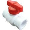 Кран шаровой PP-R белый Дн 20 полупроходной с красной ручкой VALFEX 20255020R