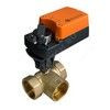 Кран шаровой балансировочный латунь TBV-3 Ду 15 G1/2" Ру20 Тмакс=120 оС ВР с электроприводом TSL-06-1A-24 Kvs=1.6м3/ч полнопроходной 3-ходовой Теплосила TS-48712