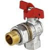 Кран шаровой латунь никель угловой 1011 Euro Ду 20 Ру30 ВР/"американка" полнопроходной бабочка красная Aquasfera 1011-02 ., миниатюра — 0