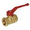 Кран шаровой латунь 11б27п7 Ду 15 Ру16 ВР рычаг красный Цветлит ZW10057, миниатюра — 0