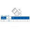 Отвод PP-H белый HT HTBw Дн 32х1,8х30гр б/нап в/к Ostendorf 559310, миниатюра — 6