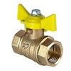 Кран шаровой латунь газ 11Б27фтМ Ду 25 Ру40 ВР бабочка желтая VALFEX VF.277.LB3.100.N/P59 — 2