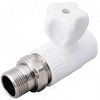 Кран шаровой PP-R белый Дн 25х1/2" НР прямой для радиатора VALFEX 10149125 — 3