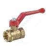 Кран шаровой латунь 11Б27фт1М OPTIMA Ду 20 Ру25 ВР полнопроходной рычаг красный VALFEX VF.214.L0R1.034, миниатюра — 1