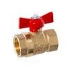 Кран шаровой латунь Стандарт 230 аналог 11б27п1 Ду 20 Ру40 ВР бабочка красная ГАЛЛОП 107187, миниатюра — 1