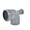 Отвод PP-H с выходом фронтально-тыльный серый Дн 110х50х87гр б/нап в/к RTP (РосТурПласт) 36650, миниатюра — 3