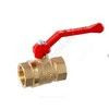 Кран шаровой латунь Стандарт 220 аналог 11б27п1 Ду 15 Ру40 ВР рычаг красный ГАЛЛОП 0107150, миниатюра — 1