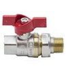 Кран шаровой латунь никель 1007 Euro Ду 25 Ру25 ВР/"американка" полнопроходной бабочка красная Aquasfera 1007-03 .